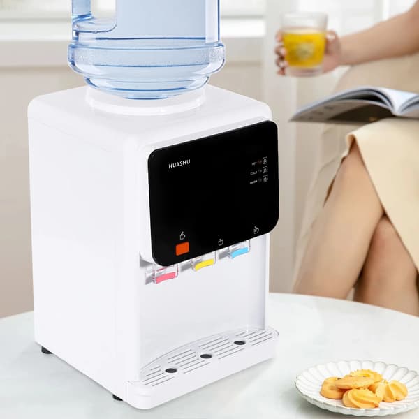Vatten dispenser, 500W värmeeffekt, 75W kylningseffekt, bordsmontering, 220V spänning, rektangulär design