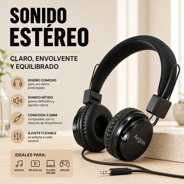 Kablede hovedtelefoner, surround stereo lyd, let justerbart design,Sort