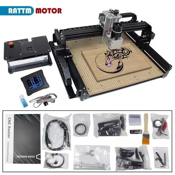 CNC Router, 500W Spindle, Offline Controller,Med controller, Ingen laser