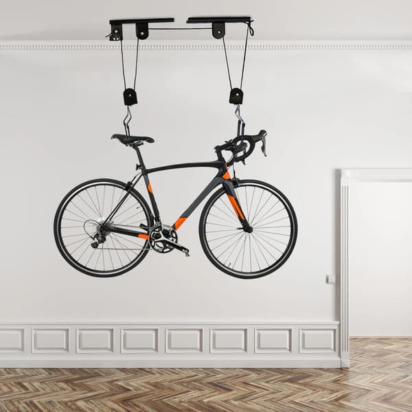 Cykelhejs, Stål Konstruktion, Nem Loftmontering,sort