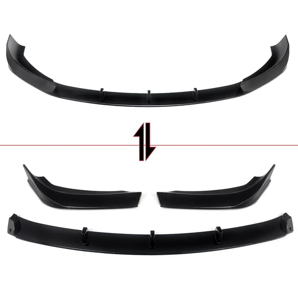 Front Bumper Lip Splitter, Højkvalitets ABS Plast, Nem Installation,Sort