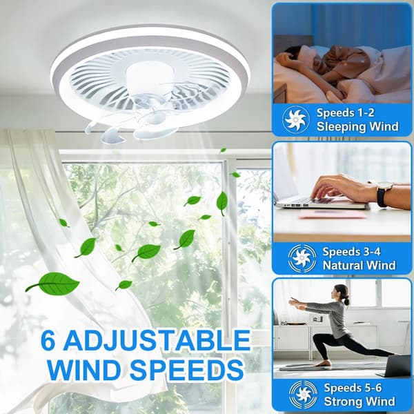 Loftventilator, Smart Kontrol, 360° Luftstrøm,Smart Fan Lys