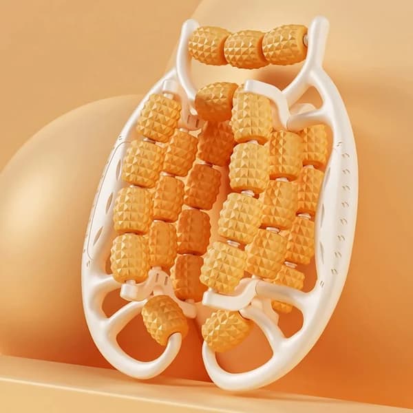 Massage Roller, Justerbar Längd, Arton Oberoende Rullar,29 rundor orange