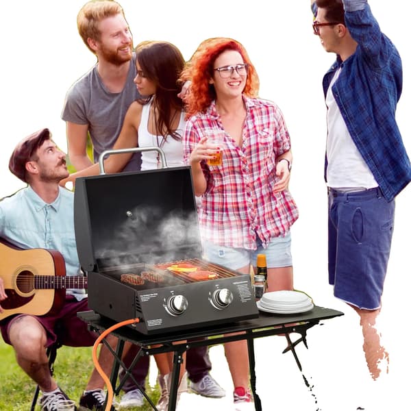 Gasgrill, Foldbart Design, Holdbar Stål Konstruktion,sort