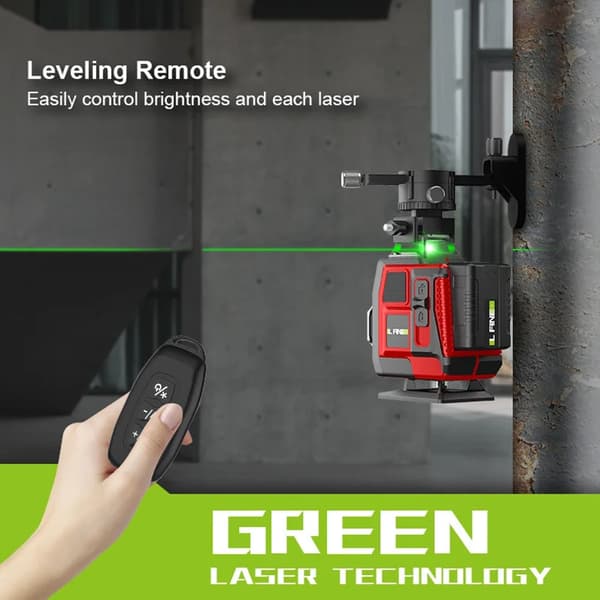 Laser level, self-leveling function, 360-degree visibility, No tripod