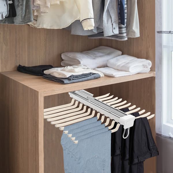 Træk Ud Bukseholder, Dobbelt-Række Design, Holdbare Materialer,Beige