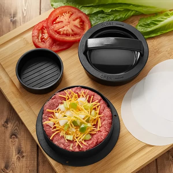 Hamburgerpress, Non-stick yta, Mångsidig för kött och grönsaker,svart