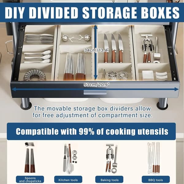 Mikrobølgeovn Hylde Organizer, Udvidelig Design, Multi-Lag Opbevaring,Sort