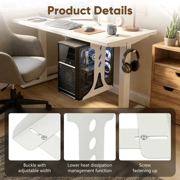 PC-fäste, tungt stål, justerbar bredd,Silver