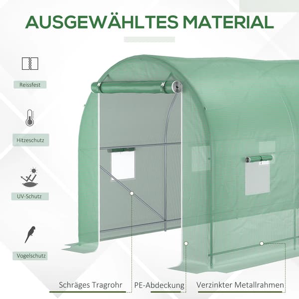 Växthus, Robust Konstruktion, Förbättrad Ventilation,armégrön