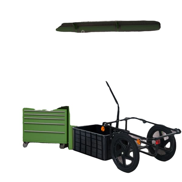 Cykeltrailer, Stålramme, 40 kg Lastkapacitet,Sort