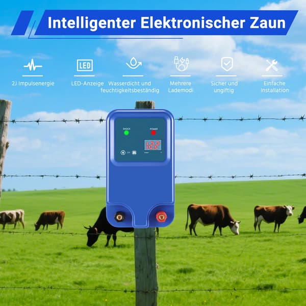 Elektrisk Hegn Energizer, Lang Dækning, Energi Effektiv,Blå