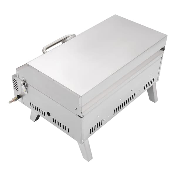 Gasgrill, 2 brændere, bærbart design,Sølv