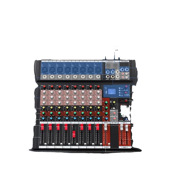 Ljudmixer, Bluetooth-anslutning, Professionell prestanda,8 Kanal