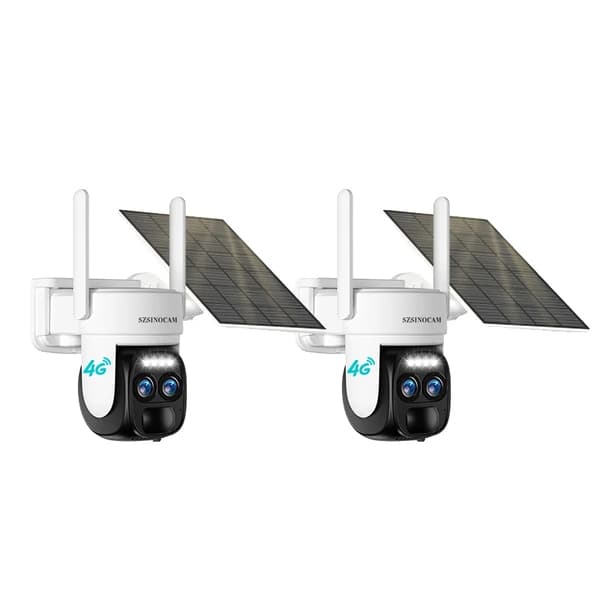 Sikkerhedskamera, 4G-forbindelse, Dual Linse,EU4G 2PCS