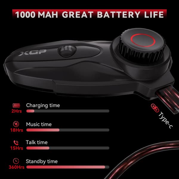 Motorcykel Intercom, Bluetooth 5.3, Vandtæt,XGP X10 1Stk