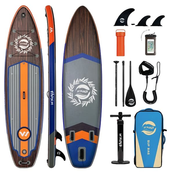 Paddle Board, Oppusteligt Design, Skridsikker Overflade,Kaffe
