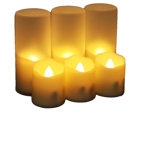 LED-ljus, uppladdningsbart, fjärrkontroll,6Pc