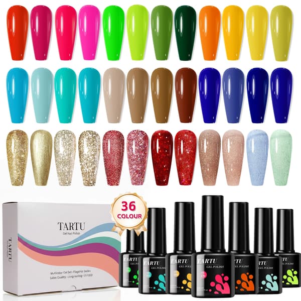 Gel Nagellack Set, 36 Färger, Semi-Permanent Formel,TT36008