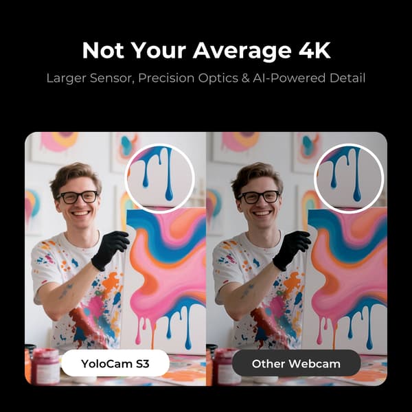 Strömmande Webbkamera, 4K-upplösning, Optimerad Autofokus,YoloCam S3