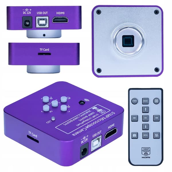 Mikroskop Sæt, 51MP Kamera, HDMI og USB Forbindelse,Pink, 100x