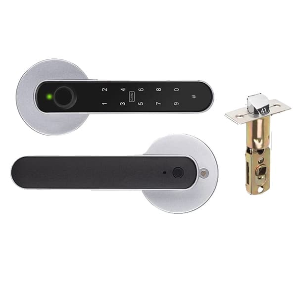 Smart Fingeraftryksdørslås, Bluetooth-forbindelse, Flere låsemuligheder,Sølv