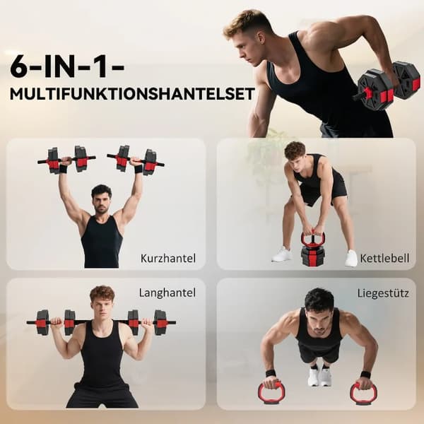 Hantelset, Justerbart Vikt, Multifunktionell Träningsutrustning,armégrön