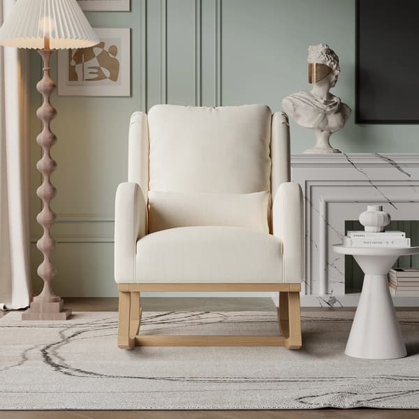 Gungstol, Klädd Design, Ergonomiskt Stöd,Beige