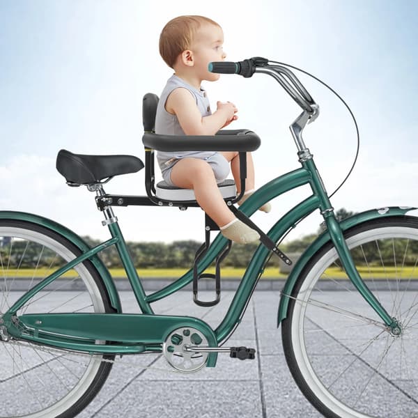 Barncykelsäte, Hållbart Säkerhetsbälte, Främre Montering,armégrön