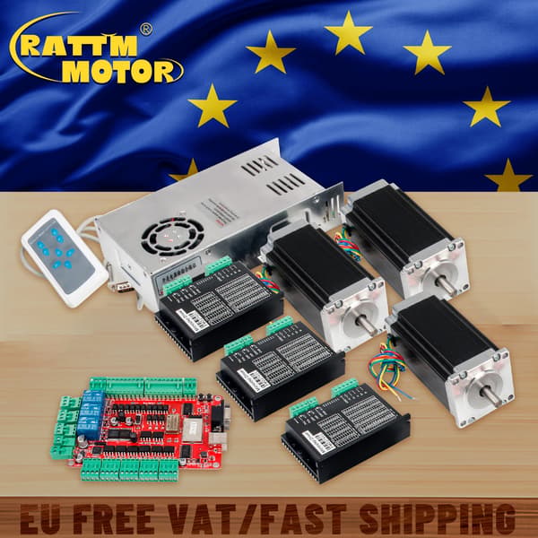 CNC-controllerkit, steppermotorer, breakout-board,3 akse sæt