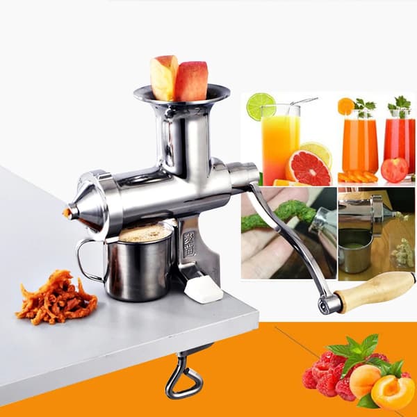 Juicer, Manuel Betjening, Rustfrit Stål Konstruktion,Sølv