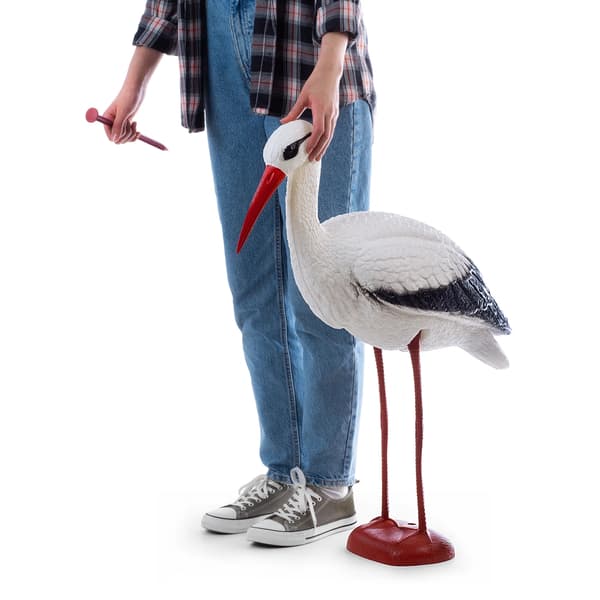 Stående Stork Havefigur, Højkvalitets plastik, 78 cm