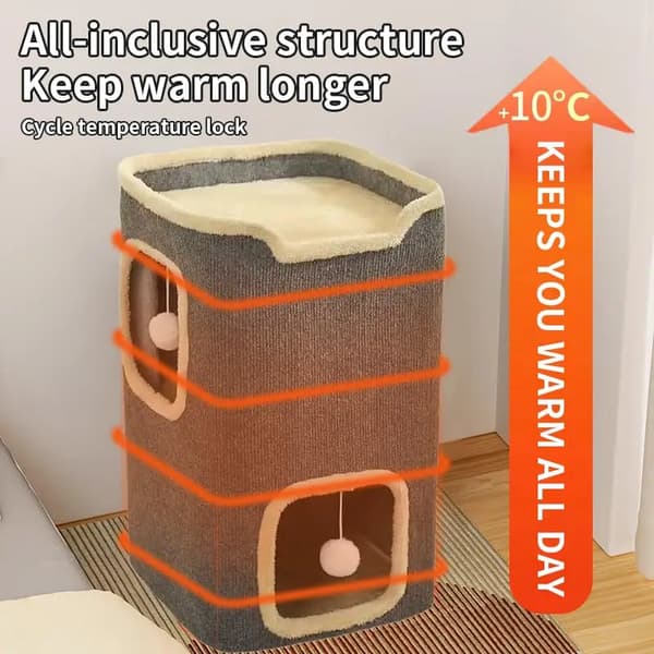 Kat Cube Hus, Multi-Niveau Design, Interaktive Legetøj,GRÅ