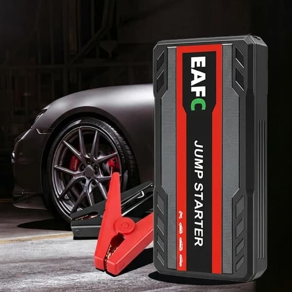 Bærbar Bil Jump Starter, 600 A Spidsstrøm, Dobbelt USB Opladning,Sort