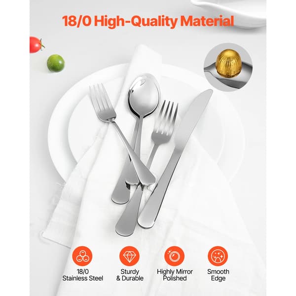 Bestickset, 30-delat Rostfritt Stål, Diskmaskinssäkert,30 Bitar