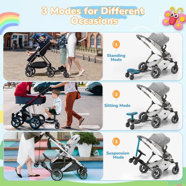 Buggy Board, Säädettävä pituus, Irrotettava istuin, A