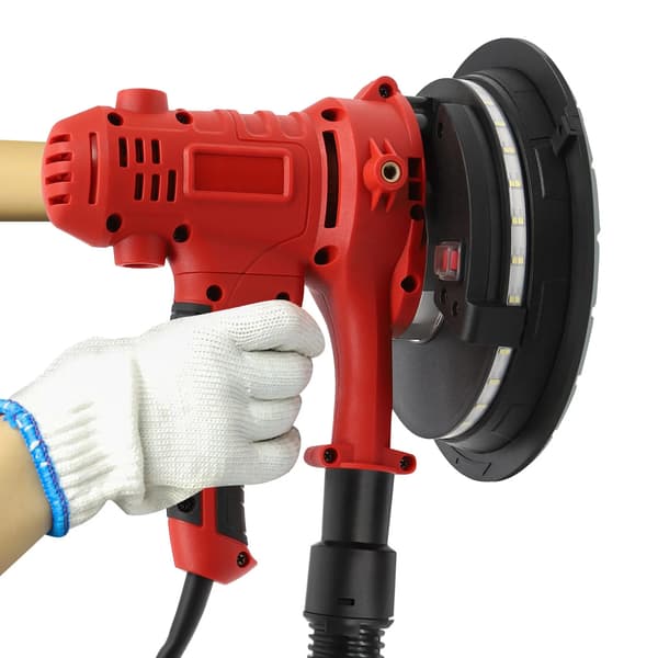 Elektrisk Gipsväggsslipmaskin, Variabel Hastighet, Dammsamlingssystem,Röd