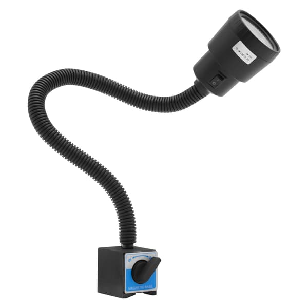 Værkstedlampe, Justerbar Slange, LED Lysstyrke,Sort