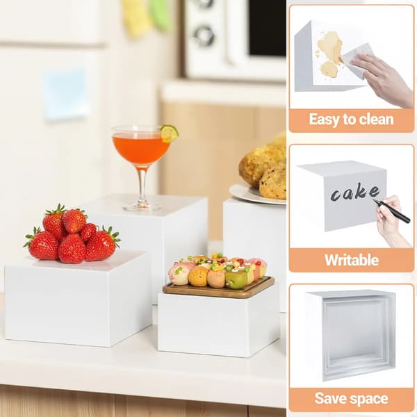 Buffet Stiger, Multi-Højde Display, Holdbar Akryl Design,4PCS