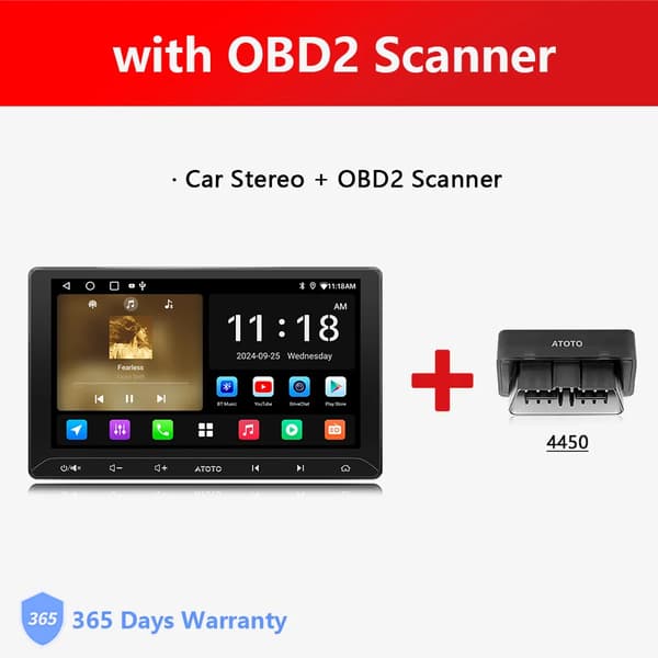 Bilradio, Pekskärm, Multimedia Stöd,med OBD2 Scanner