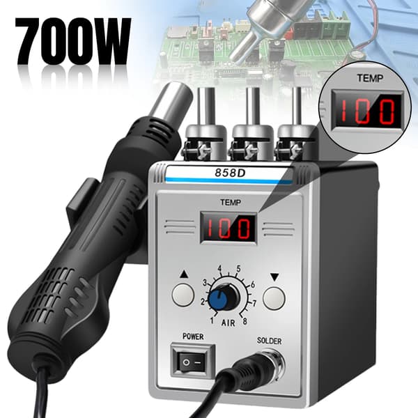 Hett Luftpistol, 100-480°C Temperaturintervall, LED Digitaldisplay,858D