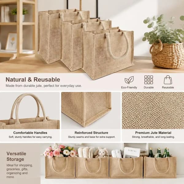 Jutepåsar, Hållbart Material, Miljövänlig Design,Brun