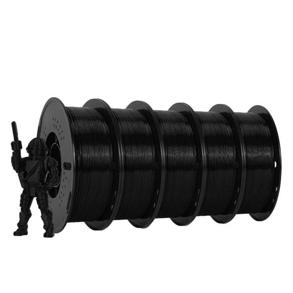 3D Filament, Bulk 5kg Spoler, Alsidig Materialevalg,5KG HS-PETG Sort