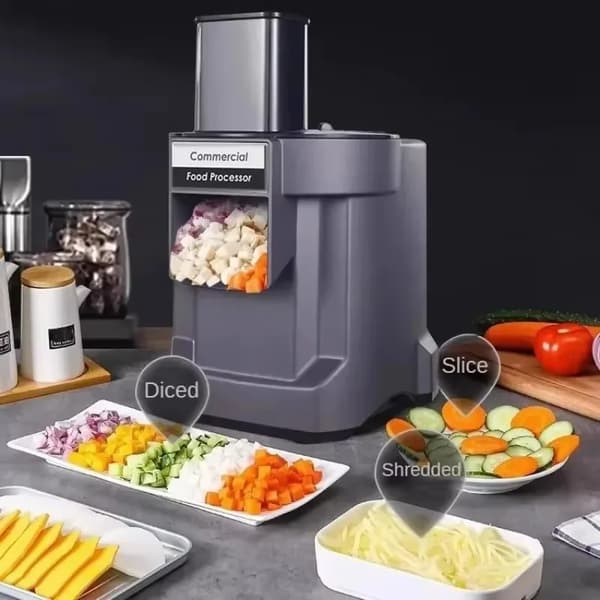 Grøntsagsslicer, Fuldautomatisk, Rustfrit Stål Blade,sort