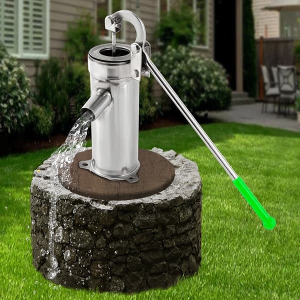 Manuel Sprinklerpumpe, Rustfrit Stål, Effektiv Grundvandsudvinding,Lys Grå