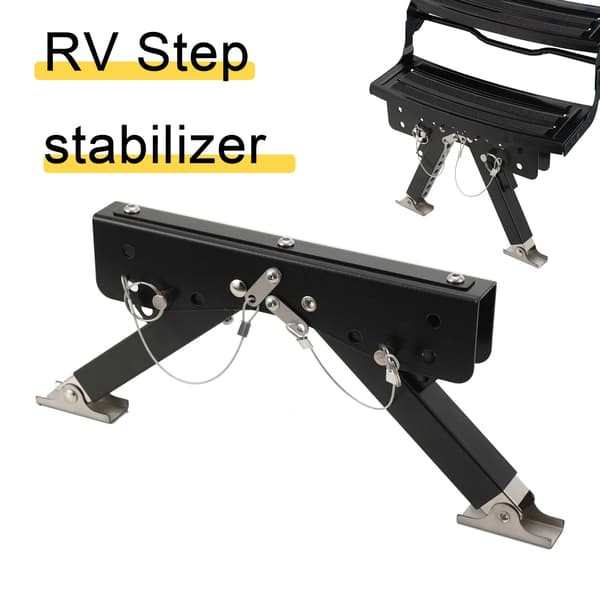 RV Trin Stabilizer, Justerbar Højde, Kraftig Støtte,sort