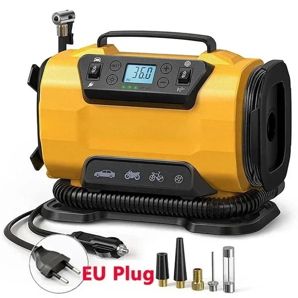 Luftkompressor, Dubbelkraft, Smart Digital Display, AC-DC EU-kontakt Typ