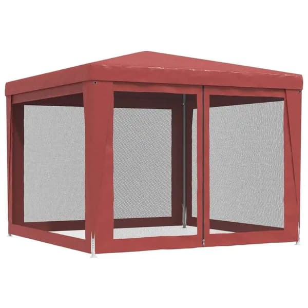 Festtelt, 3x3m, Netvægge,Rød