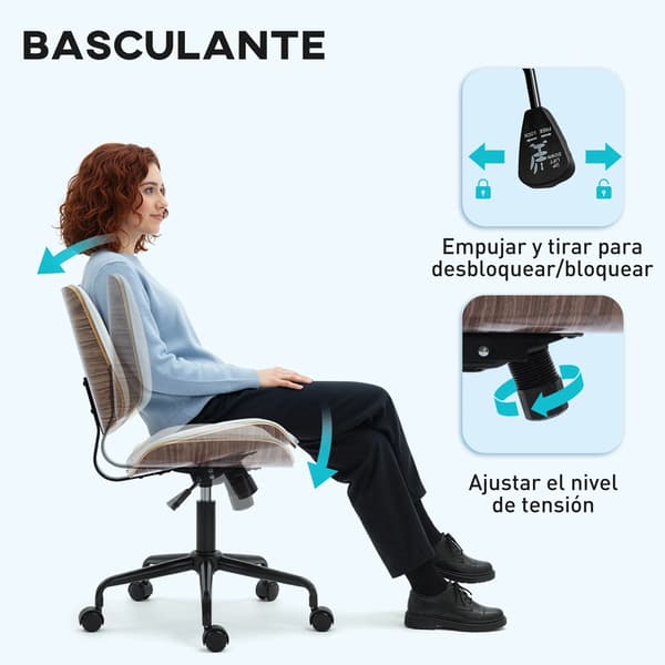 Kontorstol, Ergonomisk Design, Justerbar Højde,Hvid