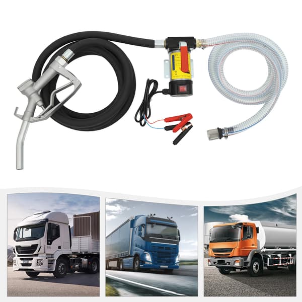 Dieselbränsleöverföringspump, 200W effekt, 45L/min flödeshastighet, max lyft 7m, max sug 5m, 12V spänning